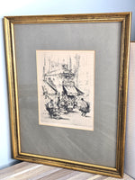 1920 French Art by Auguste Brouet "Coin de la rue Lepic" Print by Louvre Museum in Paris