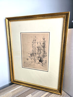 1920s French Art Saint Malo Coin Du Port by Auguste Brouet Print Louvre Museum in Paris