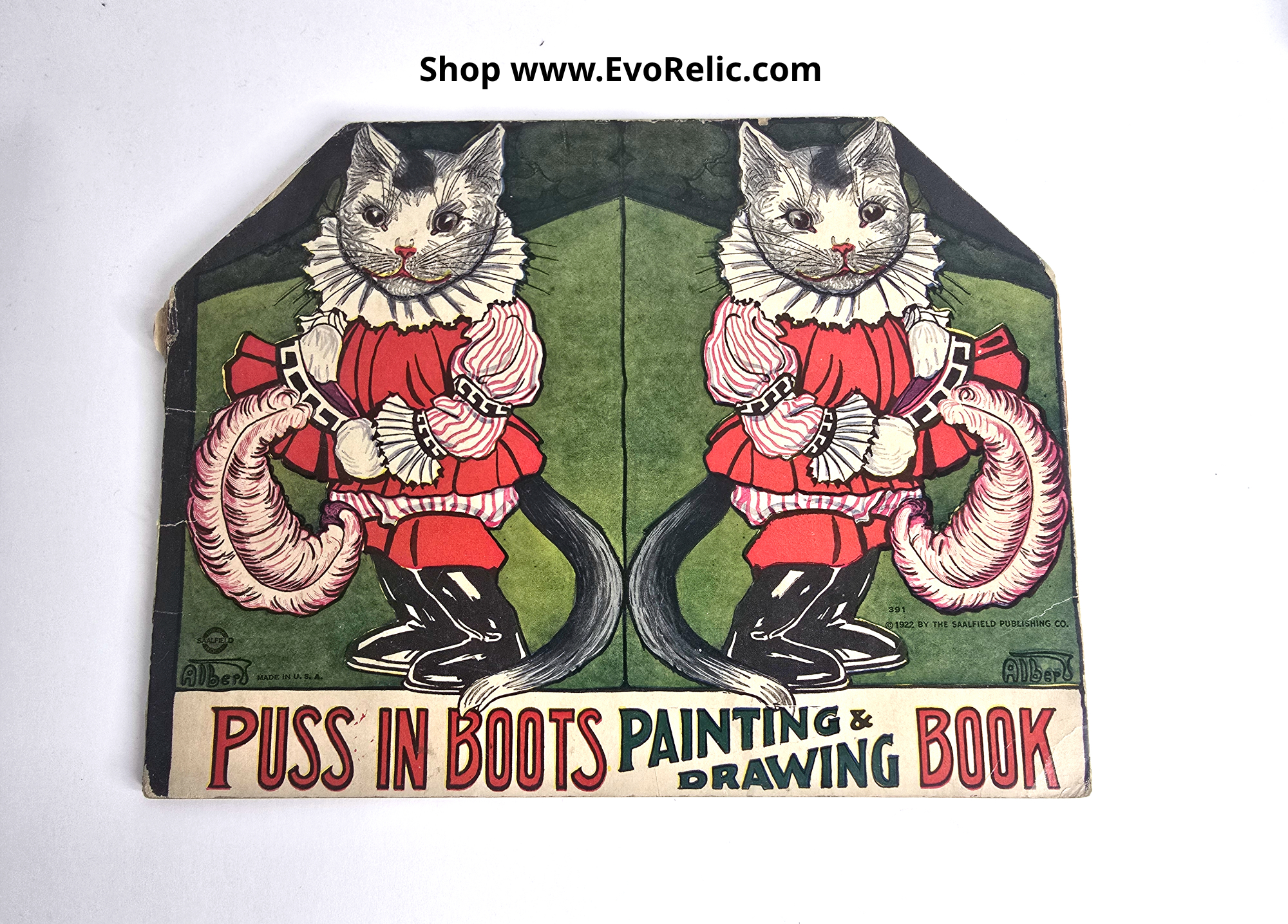 1922 Puss in Boots Painting Drawing Book Published by Saalfield 