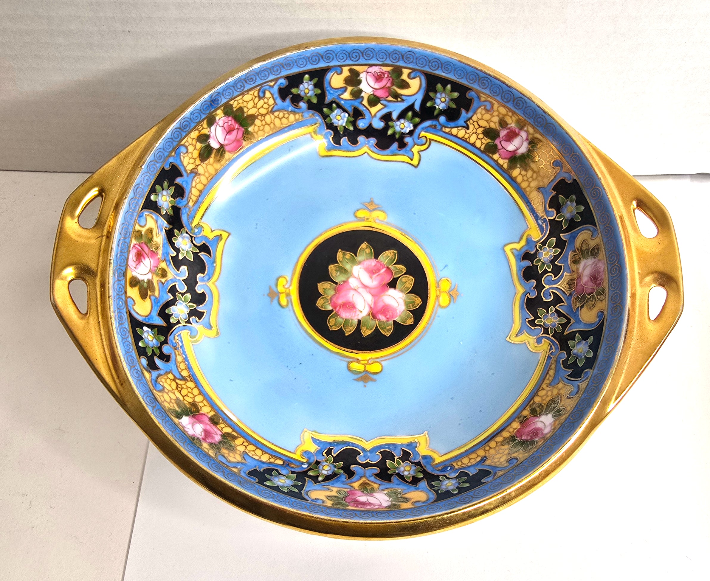 1925 Noritake Bowl with 22k Gold Trim Hand Painted Made in Japan