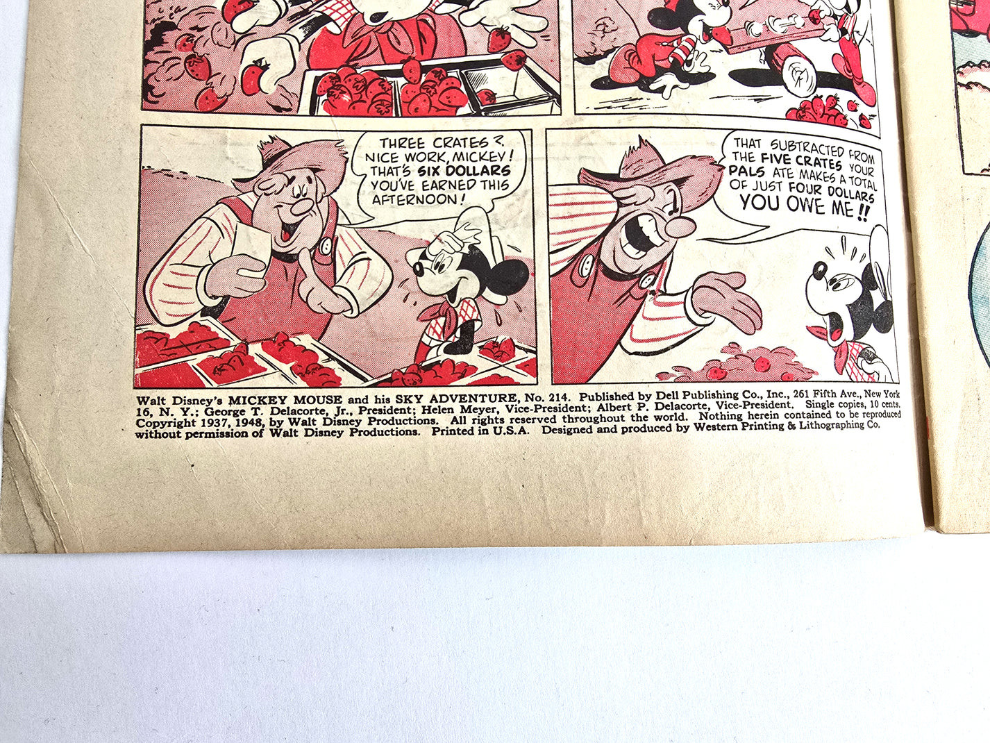 1937 Mickey Mouse Sky Adventures Comic Book No. 214