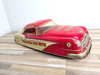 1950s Marx Tin Toy Fire Chief 18" Vintage Collectible