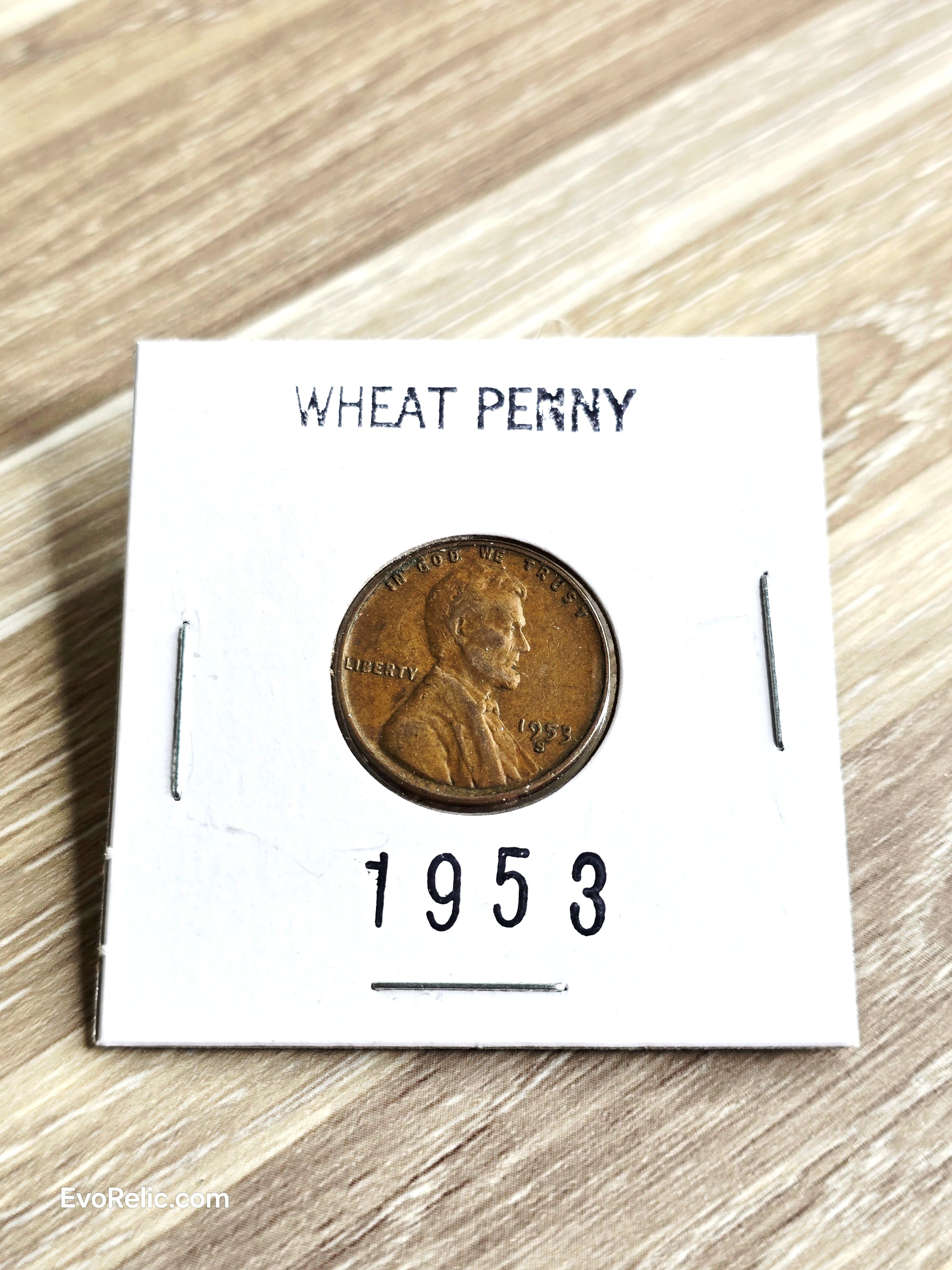 1953 S Wheat Cent Error Mint Mark