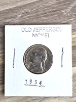 1954 Jefferson Nickel Coin Collectible