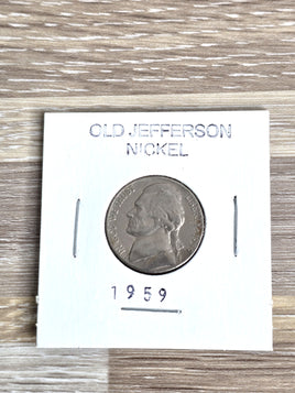 1959 Jefferson Nickel Coins Collectibles Gifts