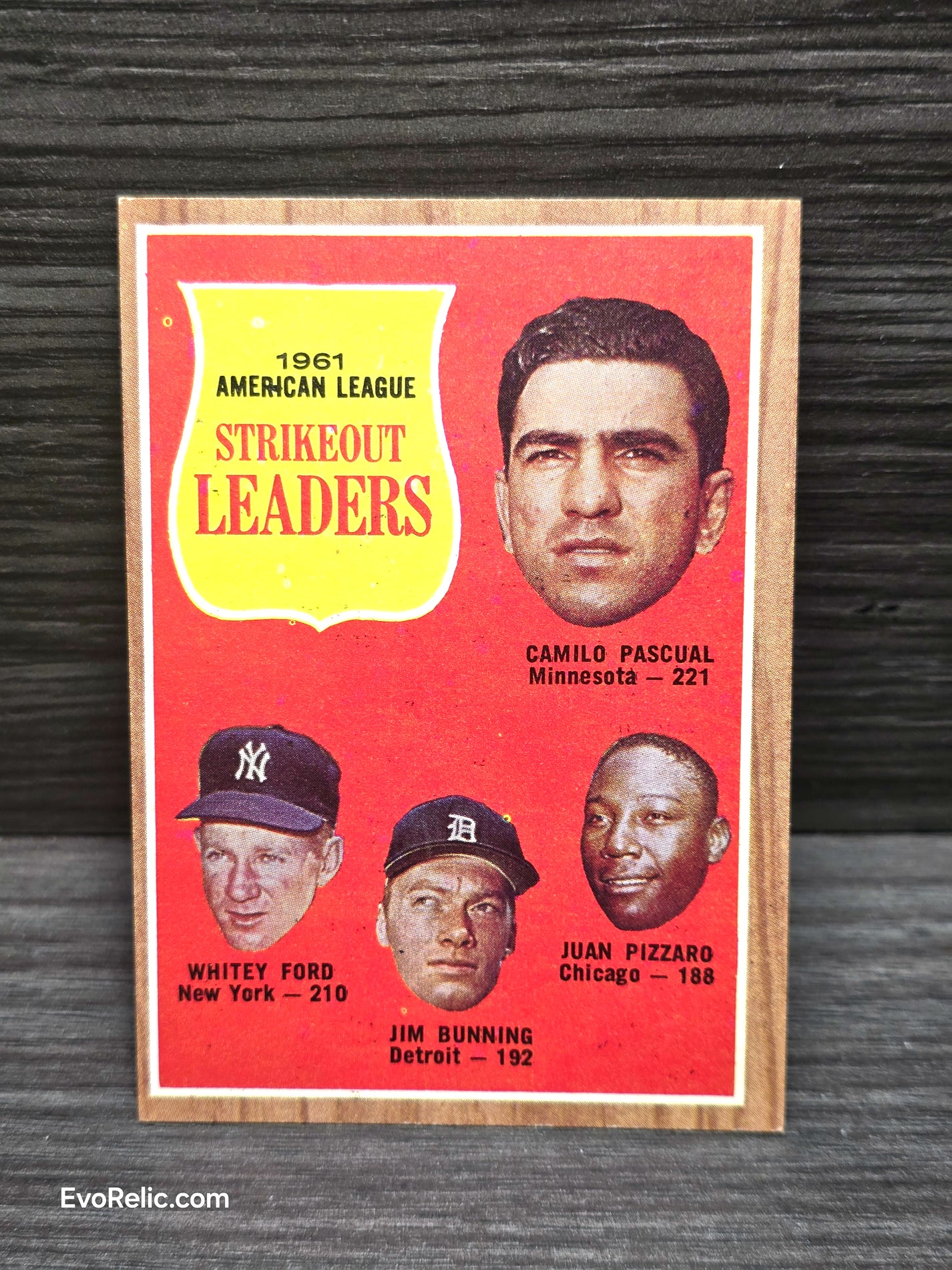 1962 Baseball Card Strikeout Leaders Topps No 59