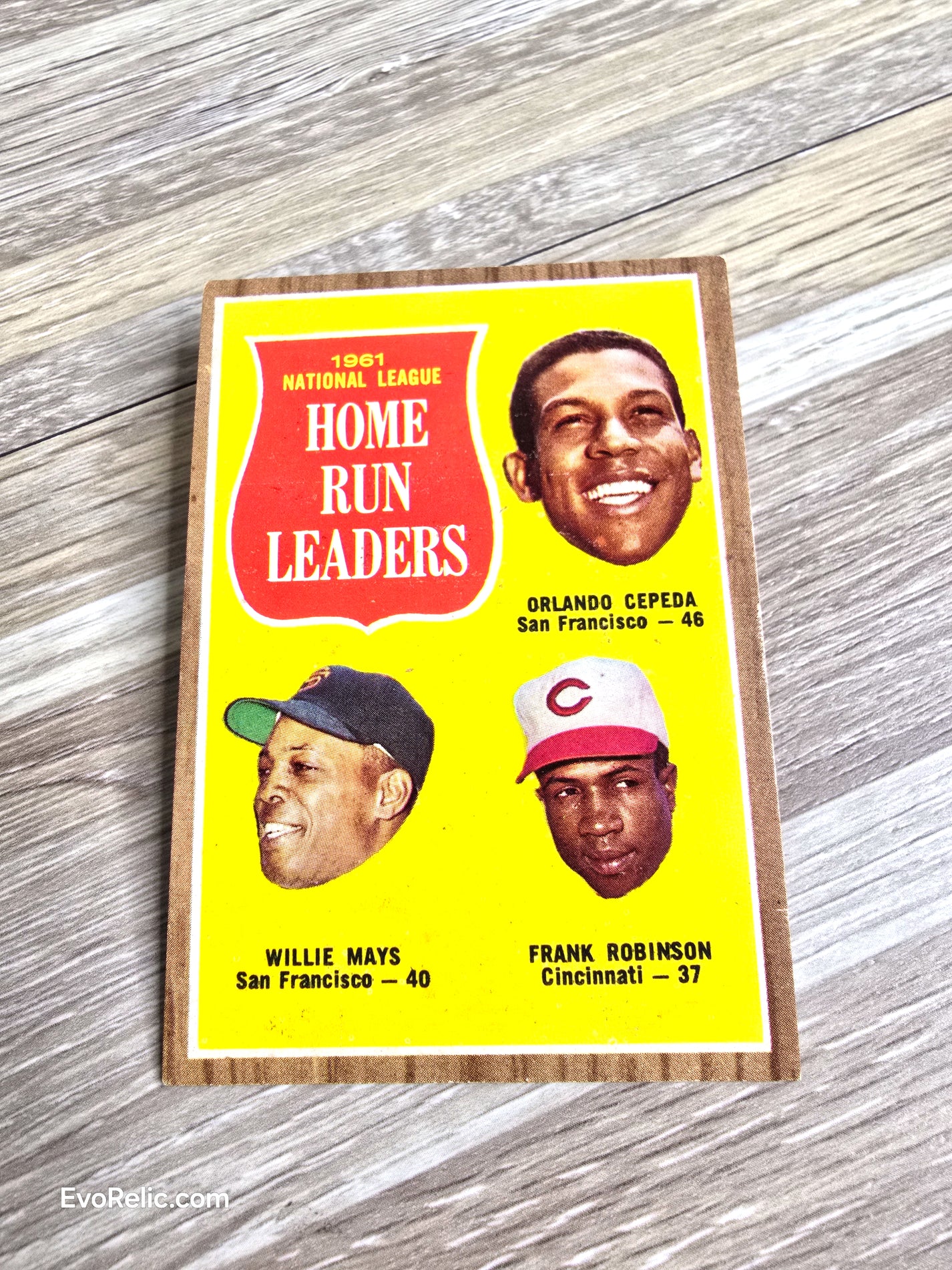 1962 Topps Baseball Card Home Run Leaders No 54
