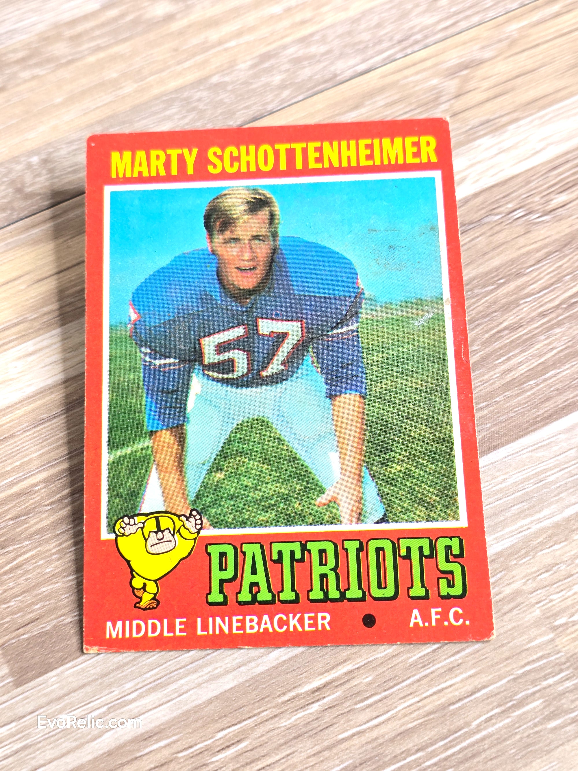 1971 Marty Schottenheimer Topps Football Card No 3