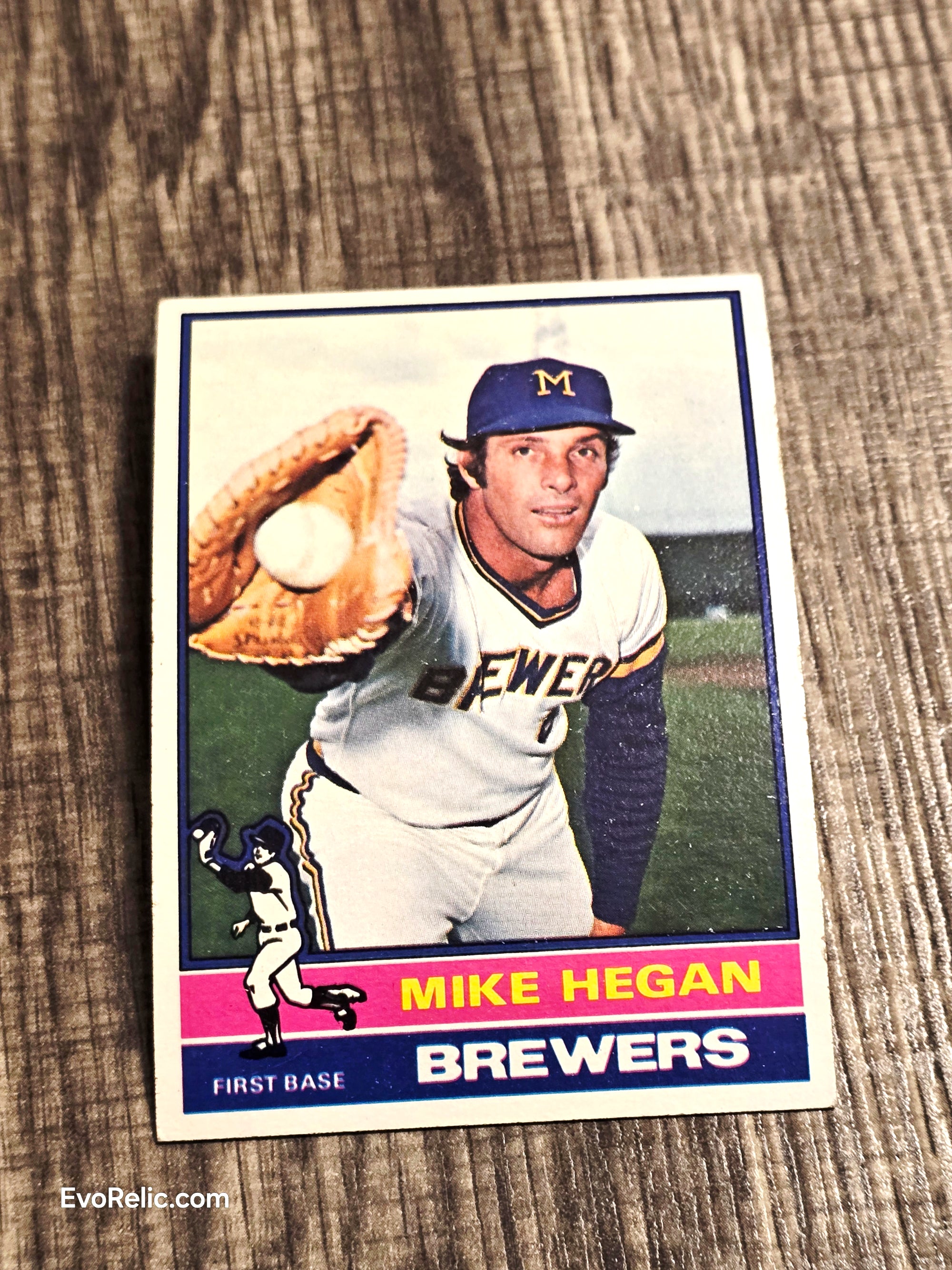 1976 Baseball Card Mike Hegan Topps No 377