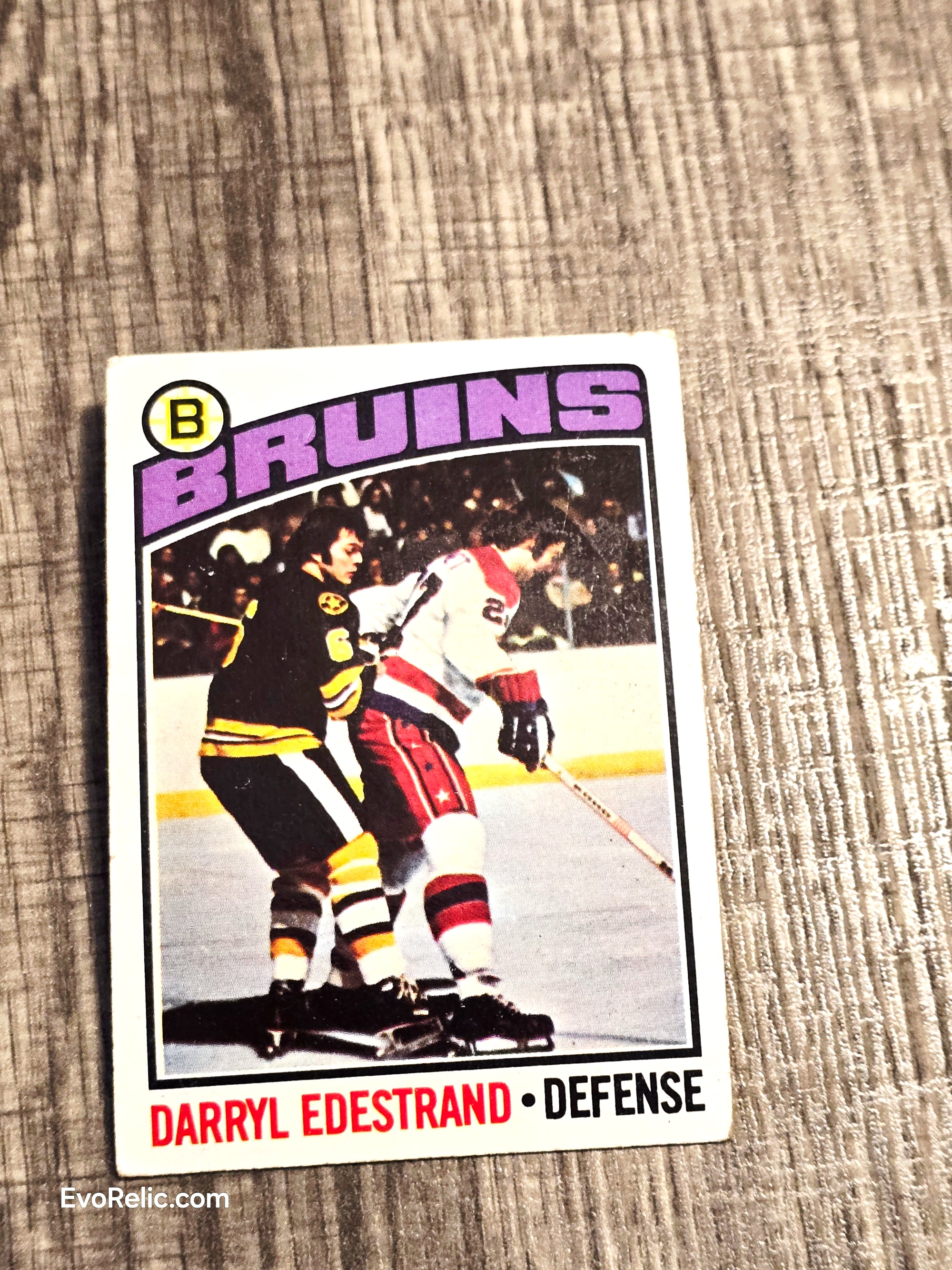 1976 Bruins NHL Hockey Card Darryl Edestrand Topps No 179