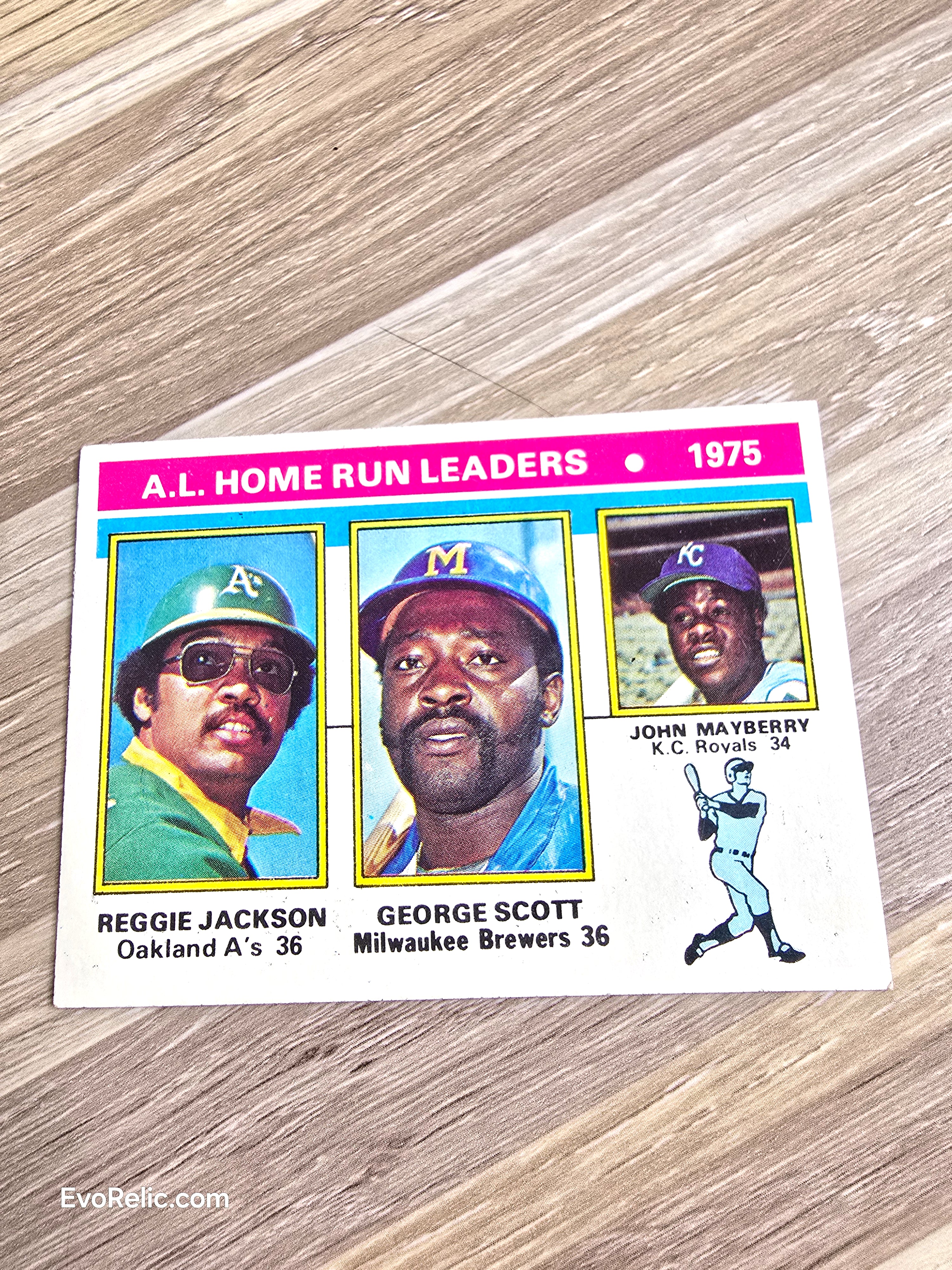 1976 MLB Home Run Leaders Topps No 194