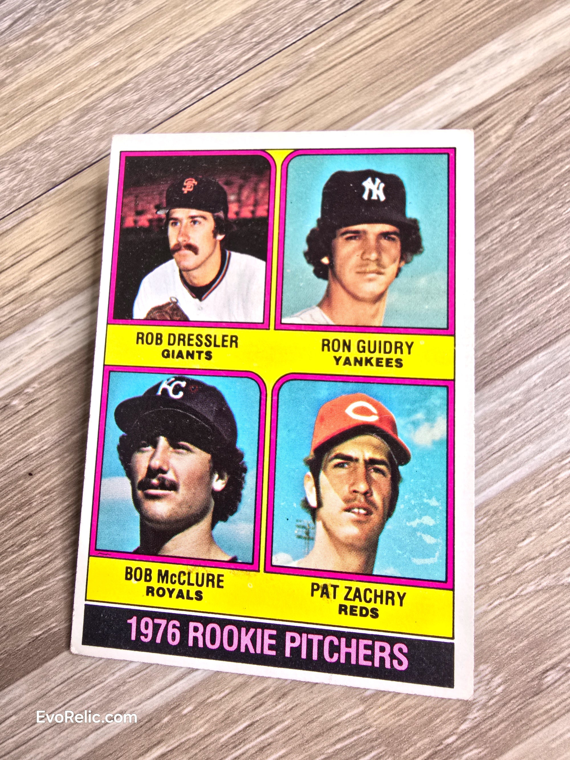 1976 Topps #599 Ron Guidry Card Yankees Pitcher - Pat Zachry
