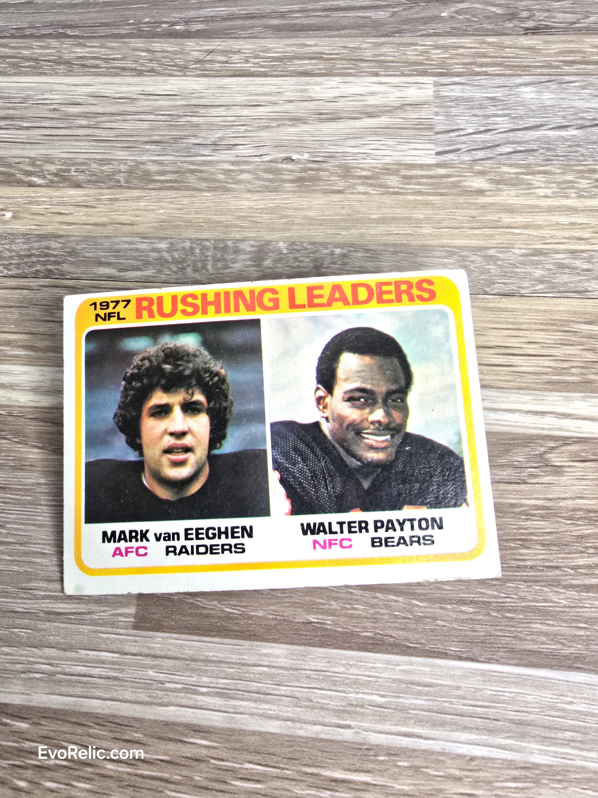 1978 NFL Rushing Leaders Van Eeghen Payton Topps Football Card No 333