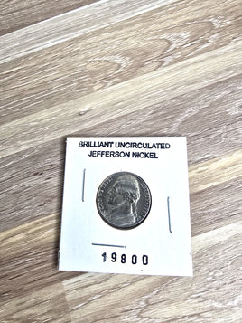 1980-D Jefferson Nickel Coin Collectible