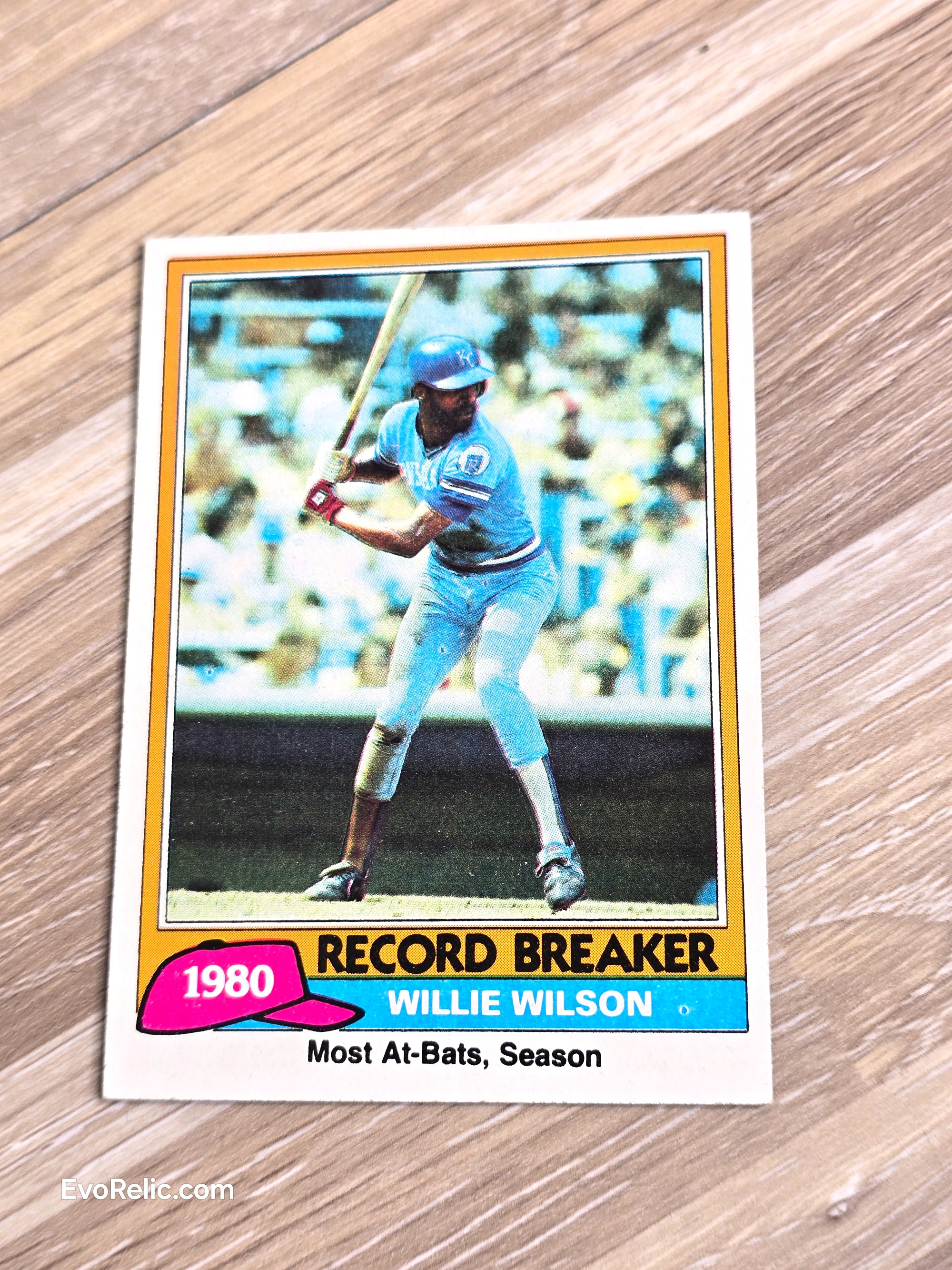 1981 Willie Wilson Baseball Card Topps No 208 Record Breaker