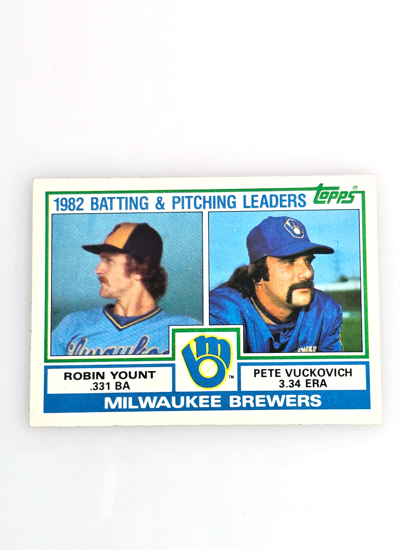 1982 Batting &amp; Pitching Leaders Yount Vuckovich Baseball Cards Topps 321