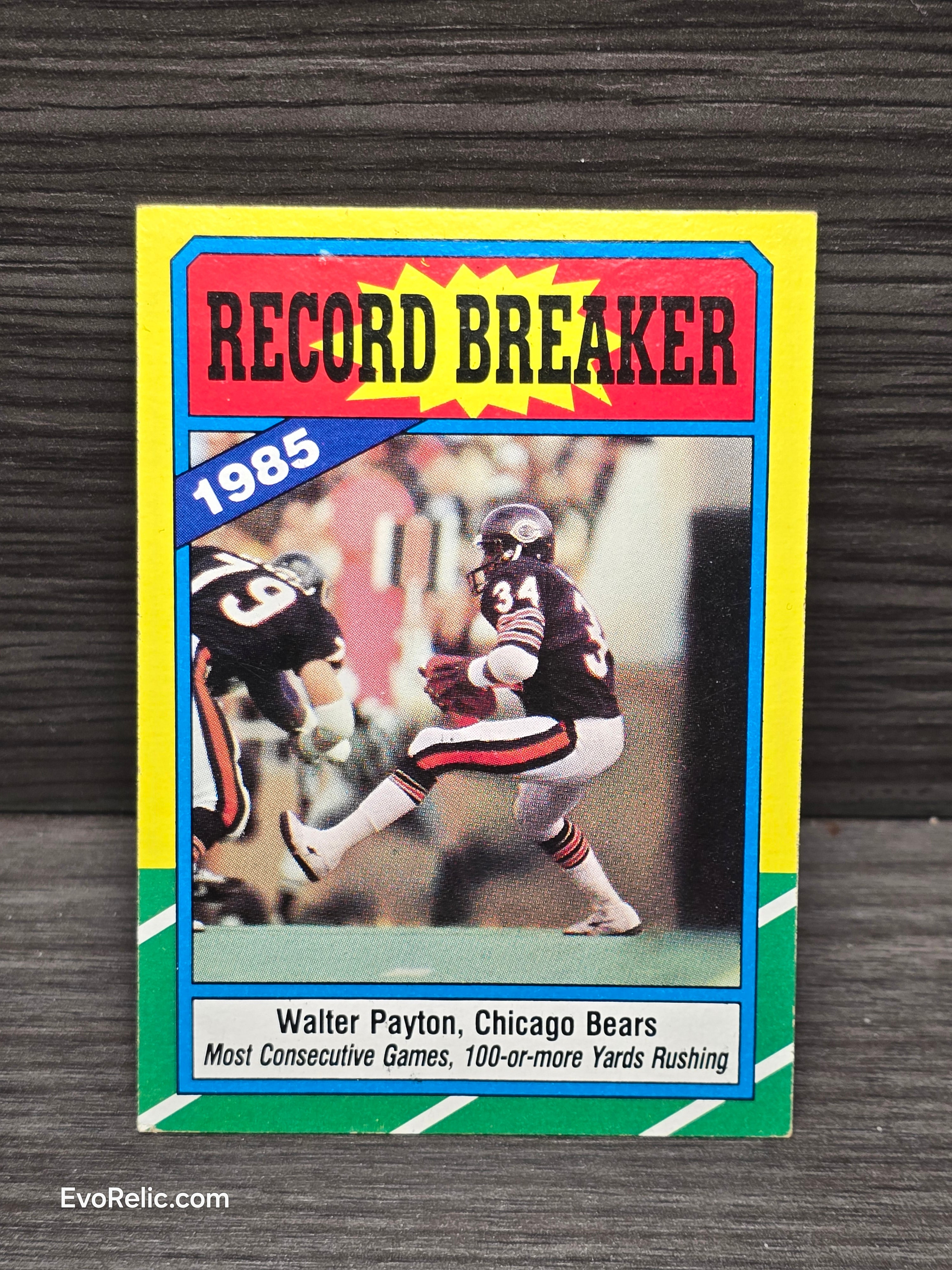 1986 Walter Payton Chicago Bears Football Card Topps No 7
