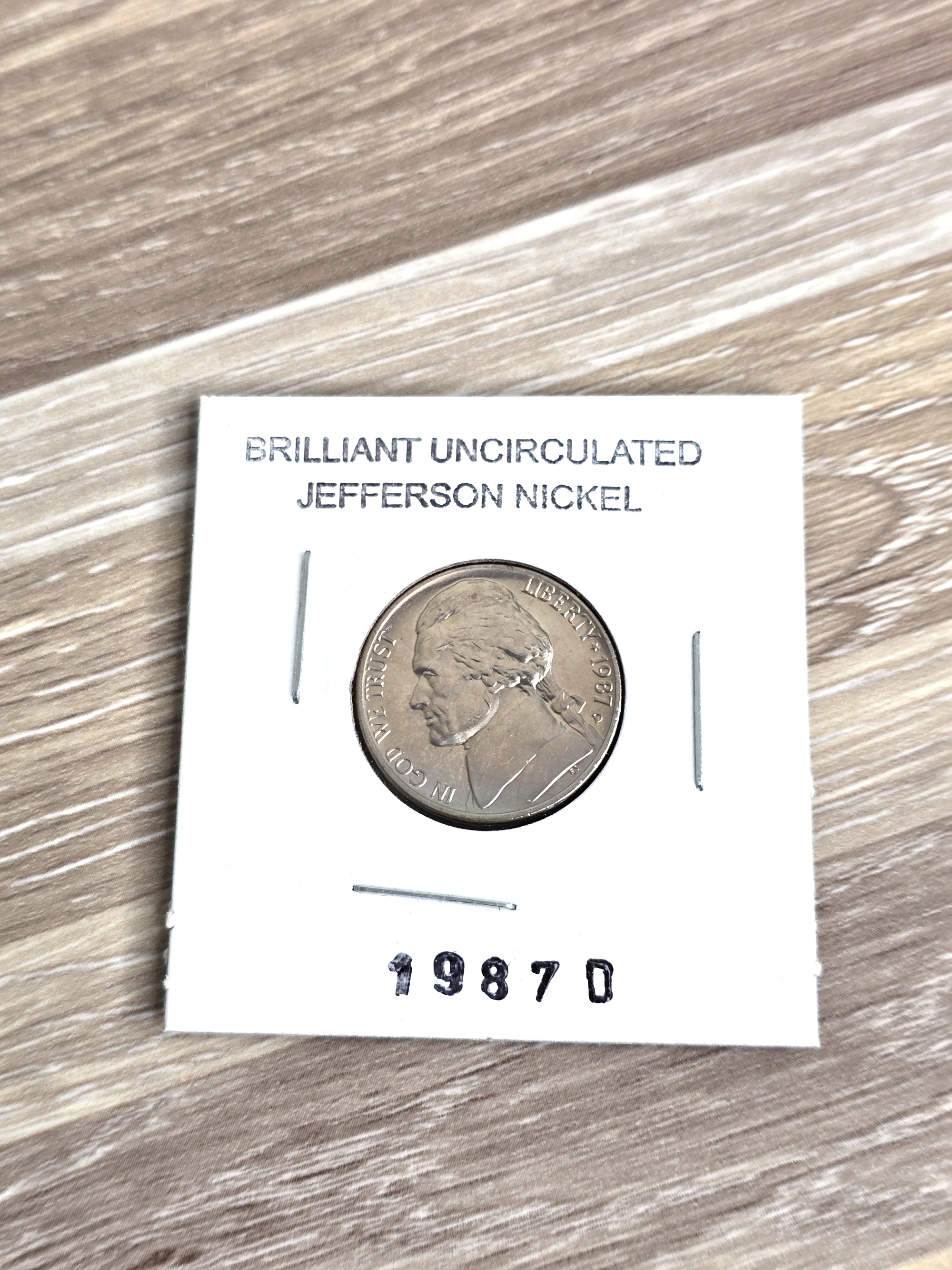 1987-D Jefferson Nickel Coin Collectible Uncirculated