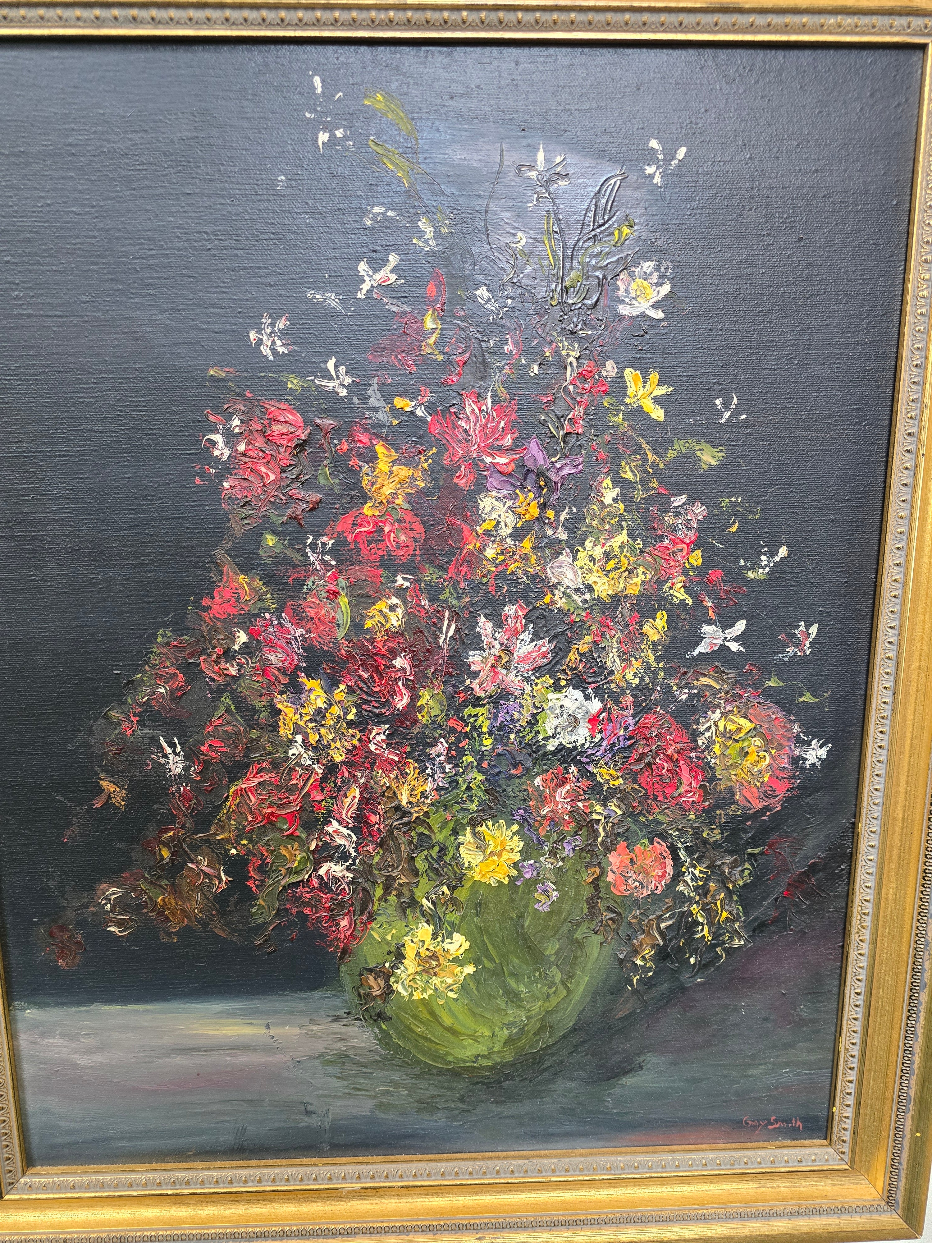 Fine Art Floral Oil Painting Original Signed by Artist Gay Smith