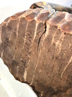 African Art Sculpture Handmade Wood Man Gold Mining Signed Louis Cherry