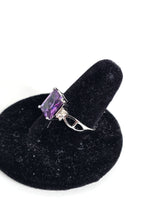 Sterling Silver Amethyst Ring CZ