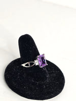 Sterling Silver Amethyst Ring CZ