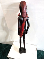 African Art Statue Handcrafted Sculpture Mahogany Wood