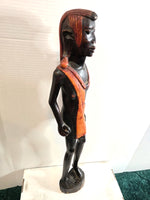 African Art Statue Handcrafted Sculpture Mahogany Wood