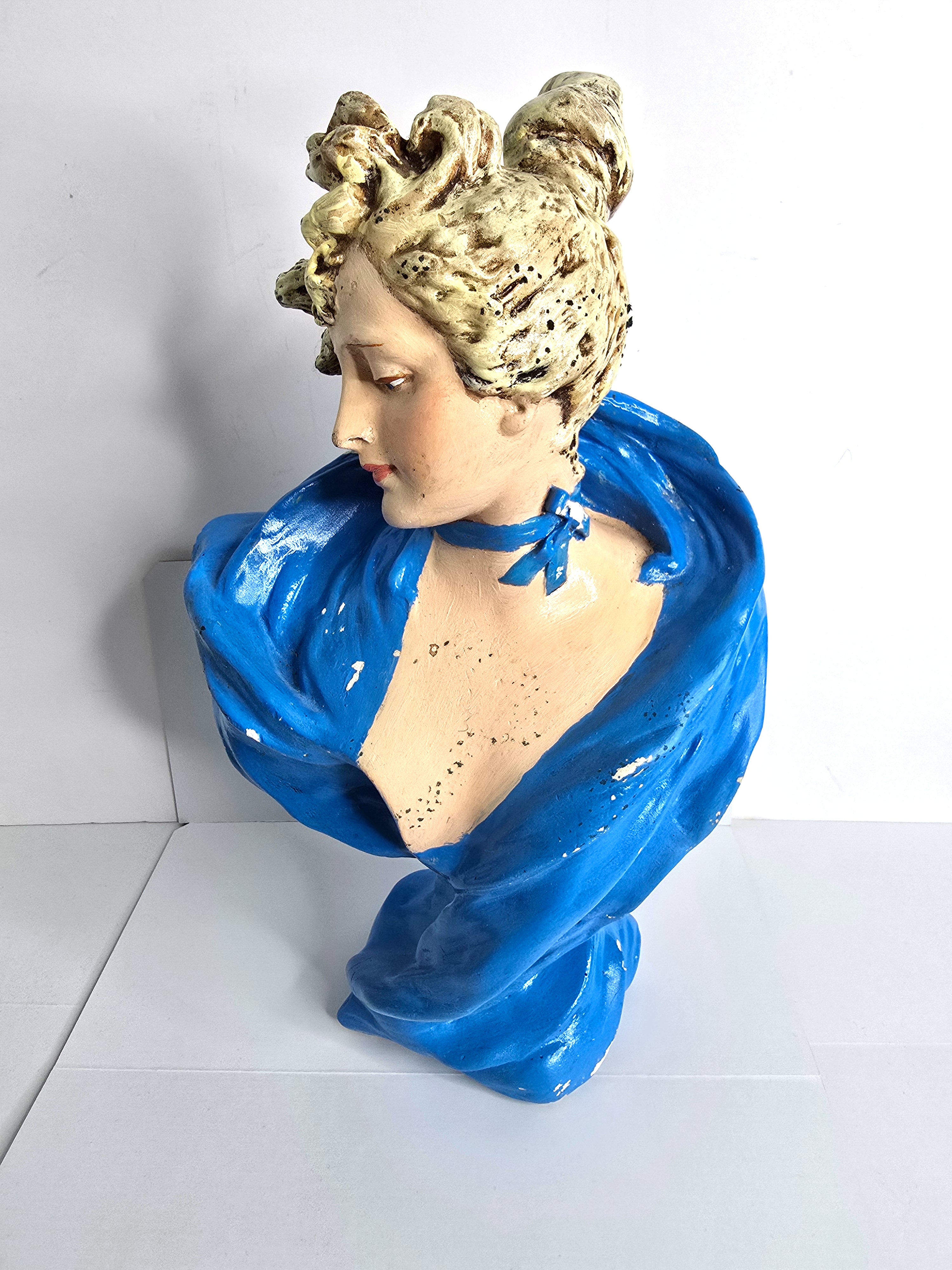 Art Chalkware Woman Bust Home Decor