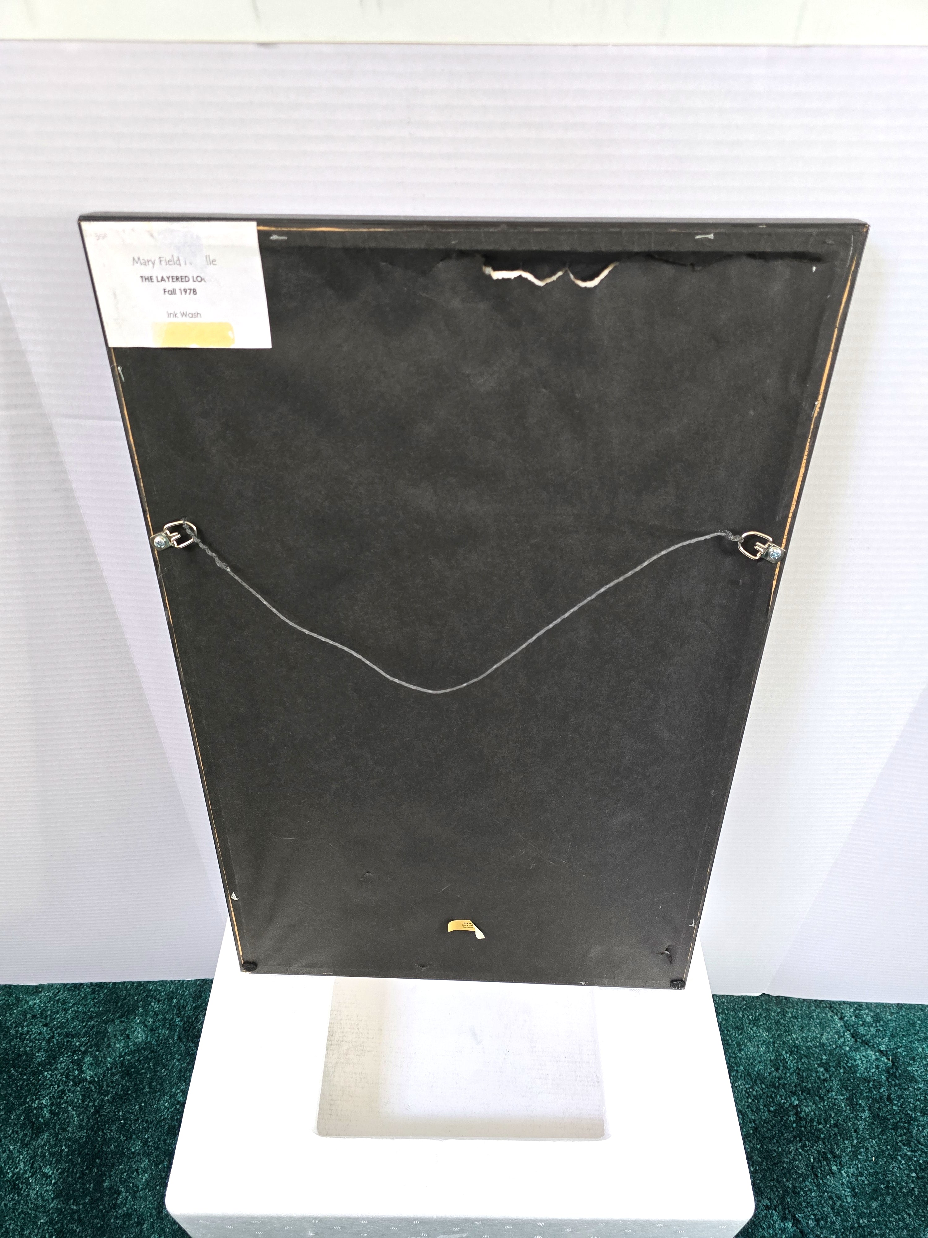 Art Ink Wash Drawing Artist Signed 1978 Fashion Apparel