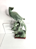 Jade Chinese Sculpture Bird with Pedestal