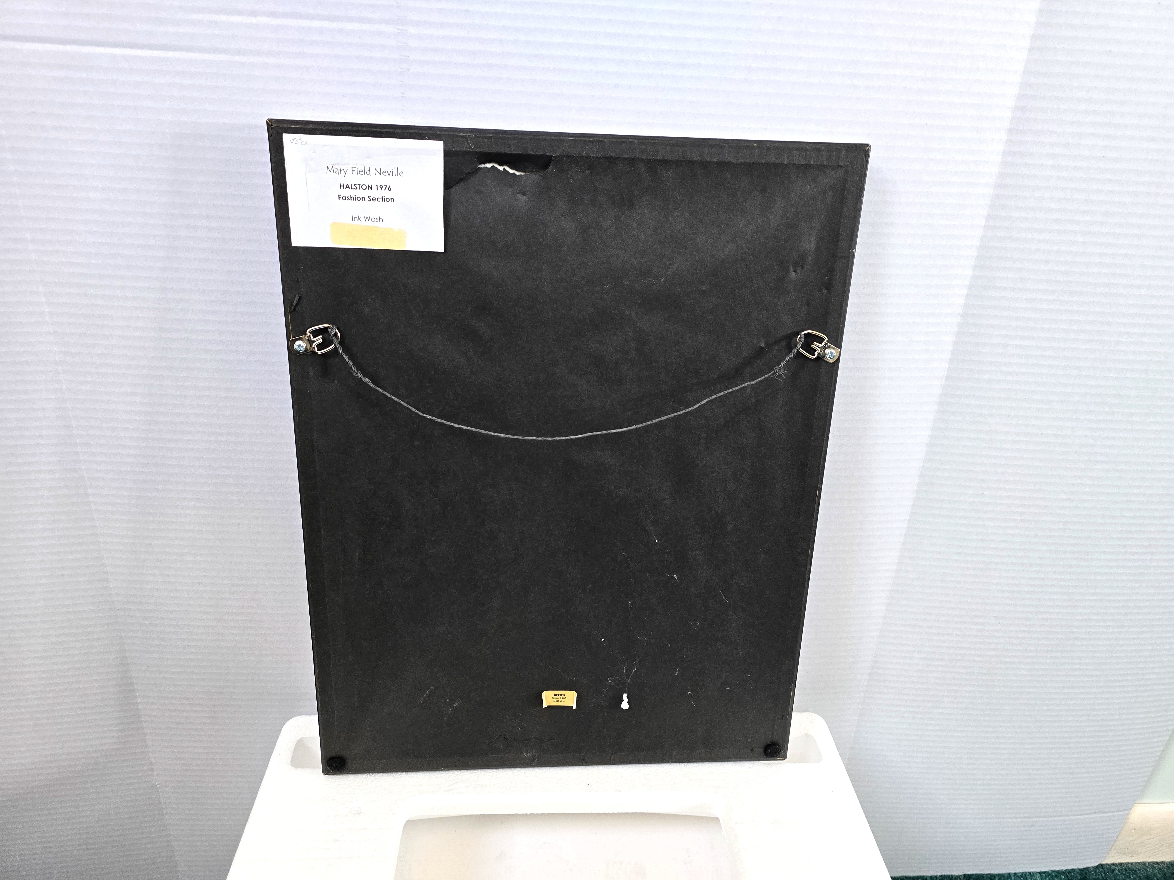 Chiffon Gown Art Illustration Hand Drawn Original Signed by Artist