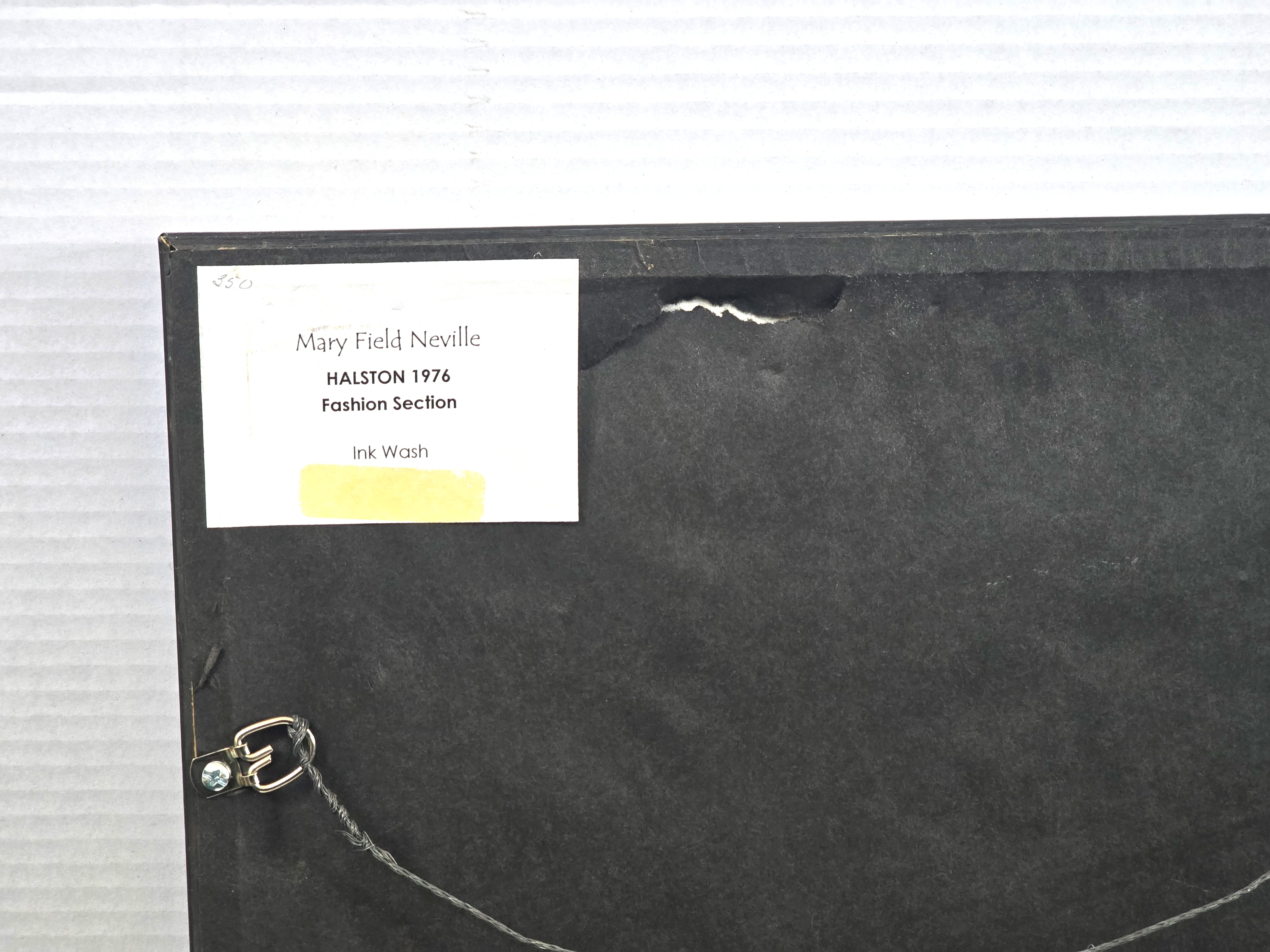 Chiffon Gown Art Illustration Hand Drawn Original Signed by Artist