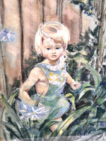 I'll Pick You A Flower Original Art Painting Signed