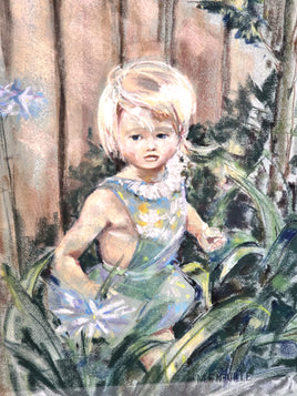 I'll Pick You A Flower Original Art Painting Signed