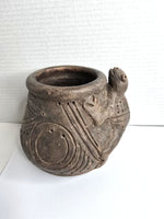 Antique Pre-Columbian Effigy Pot Chancay Blackware Peru Andean Frog