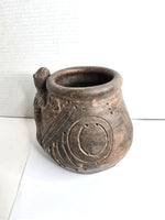 Antique Pre-Columbian Effigy Pot Chancay Blackware Peru Andean Frog