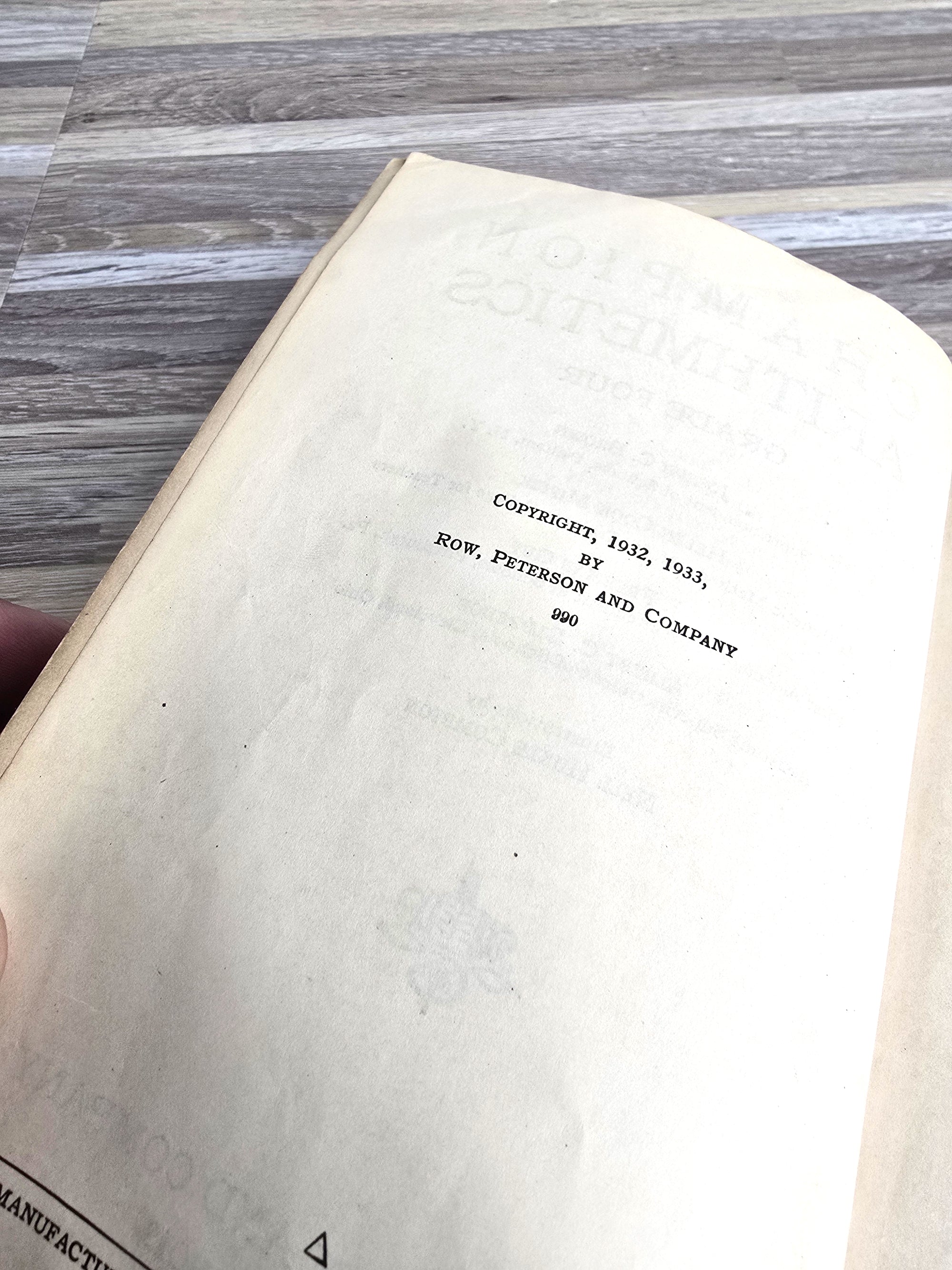 1933 Champion Arithmetics Grade Four Book