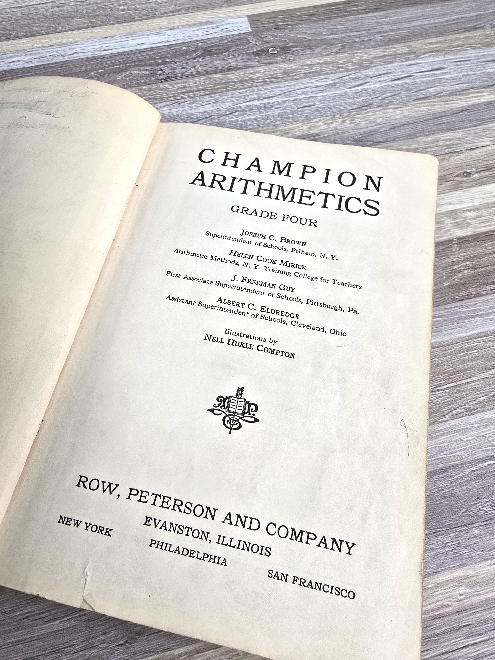 1933 Champion Arithmetics Grade Four Book