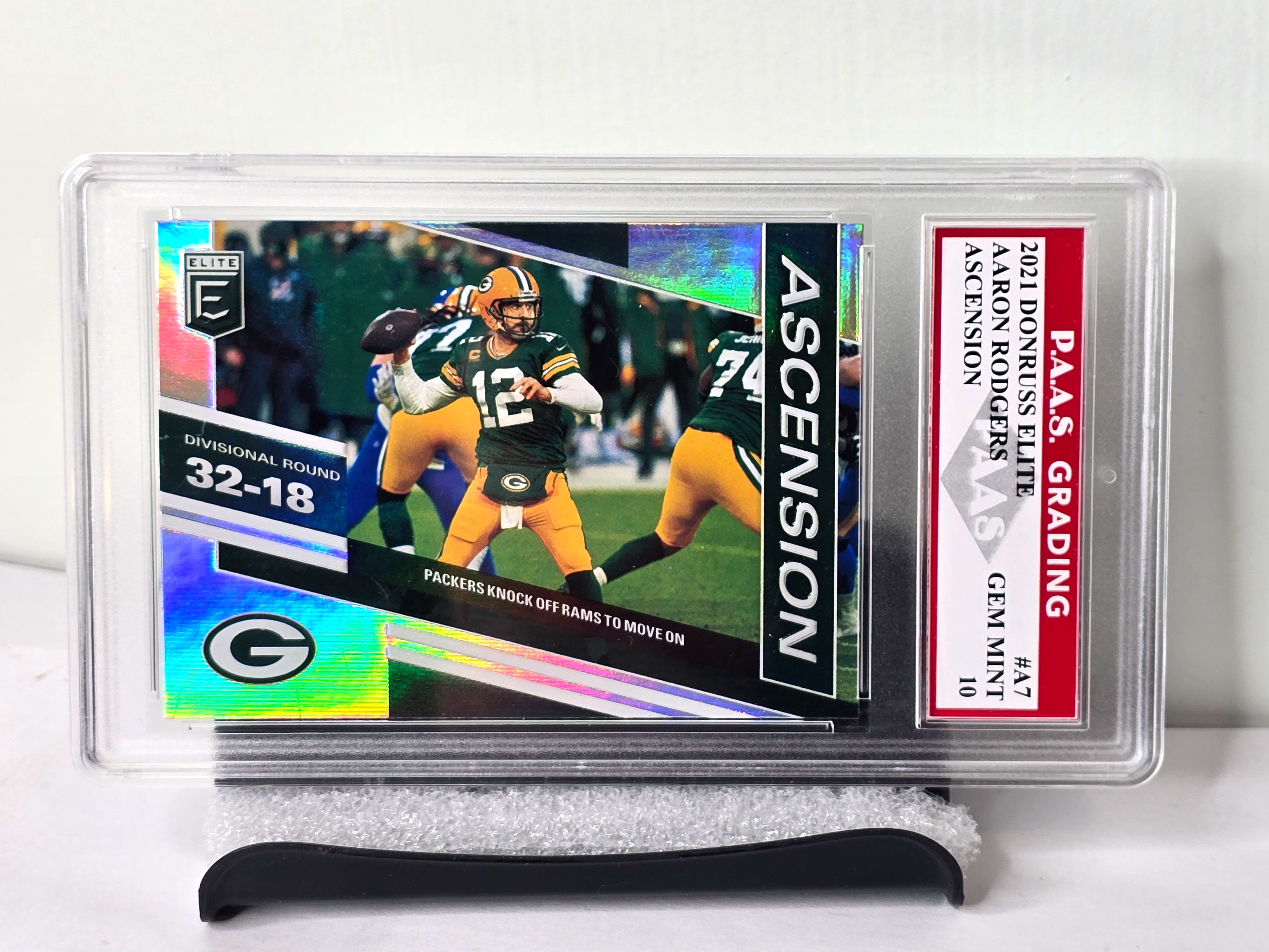 Aaron Rodgers Football Card 2021 Donruss Elite No. A7 Mint PSA