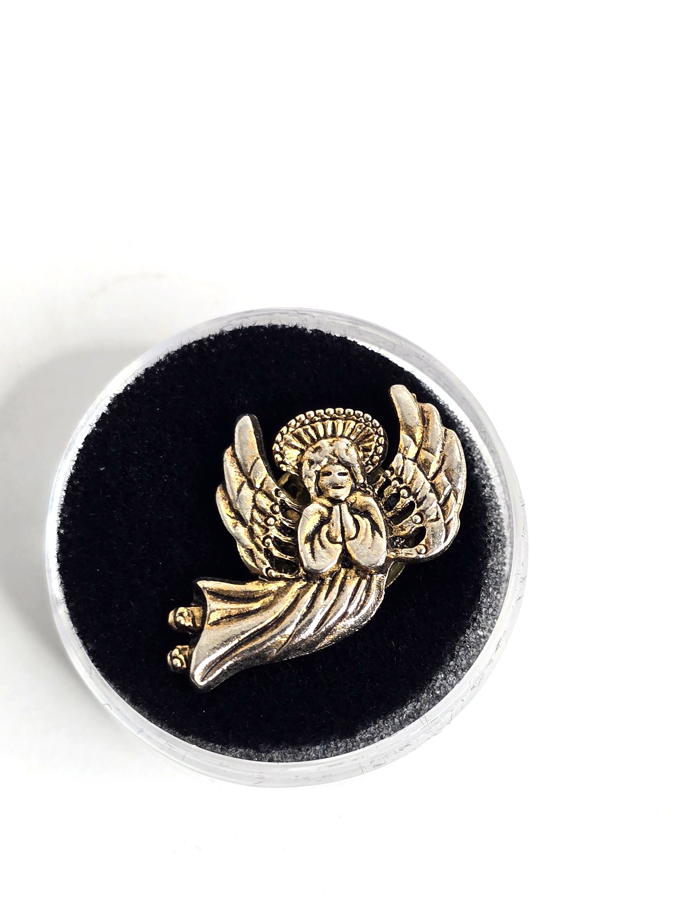 Vintage Silver Tone Praying Angel Lapel Pin – Guardian Angel Spiritual Jewelry