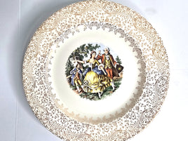1940 Royal China Company Porcelain Plate 22k Gold Trim Hand Painted