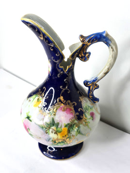 Antique Pitcher Hand Painted with 18k Gold Detail Ornate