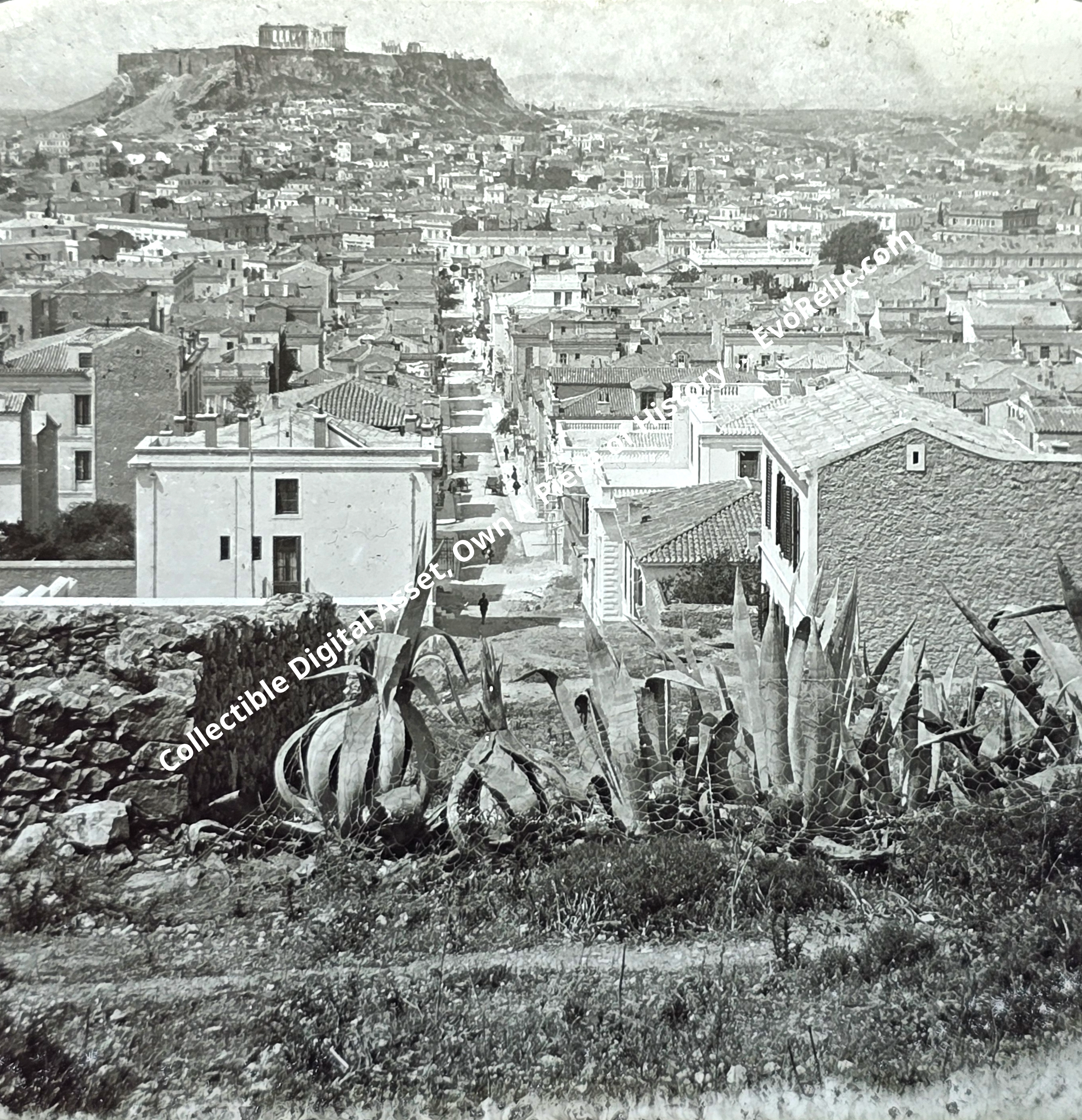 1910 Athens and Acropolis Greece - Collectible Digital Asset Own A Piece of History