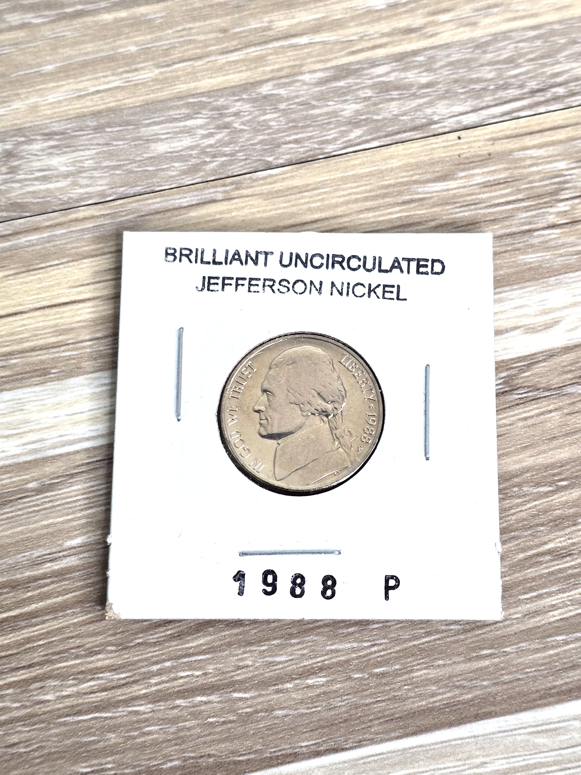 Brilliant Uncirculated U.S. Coin 1988-P Jefferson Nickel