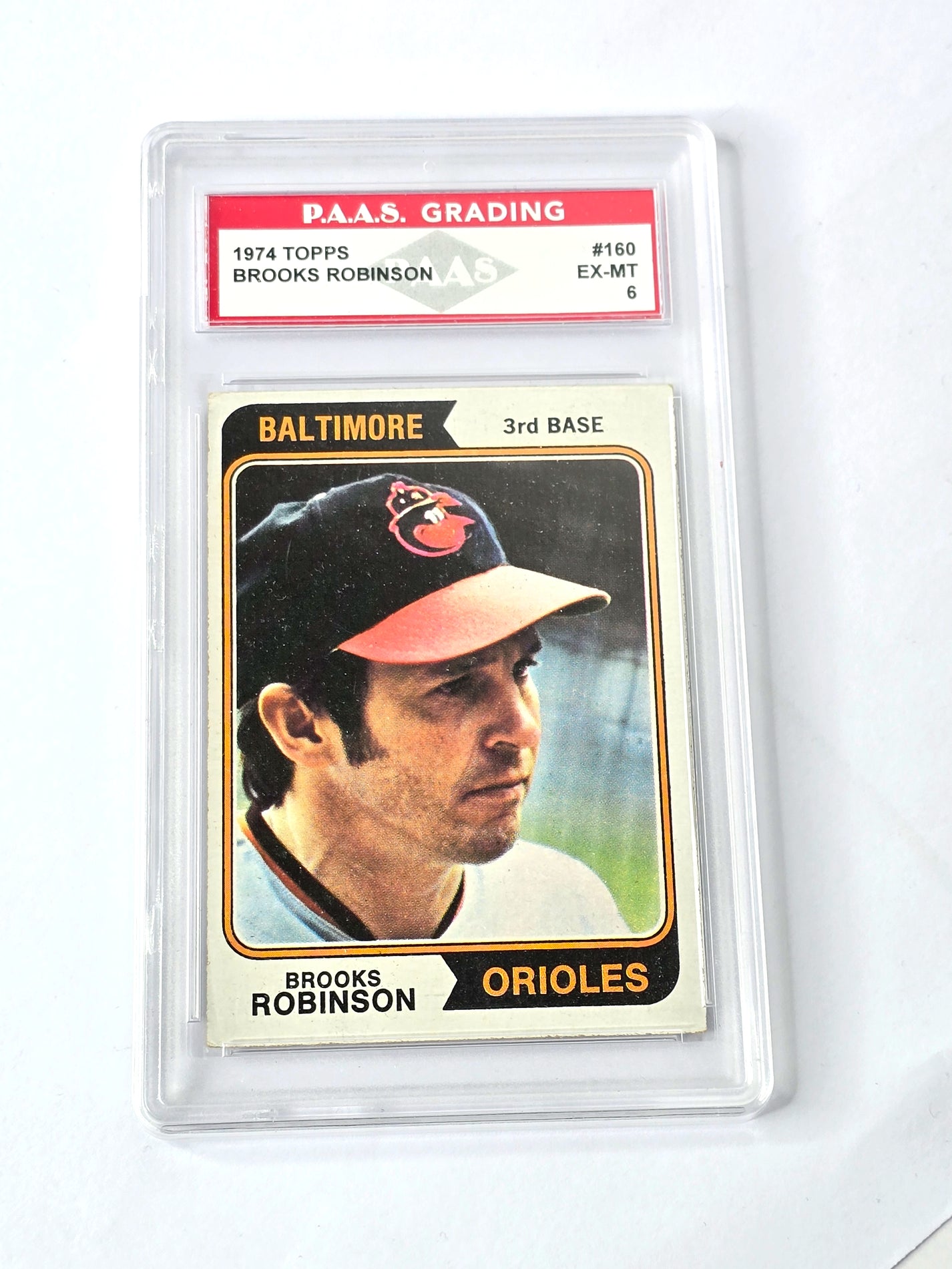 Brooks Robinson Baseball Card 1974 Topps No. 160 - Graded PSA Excellent