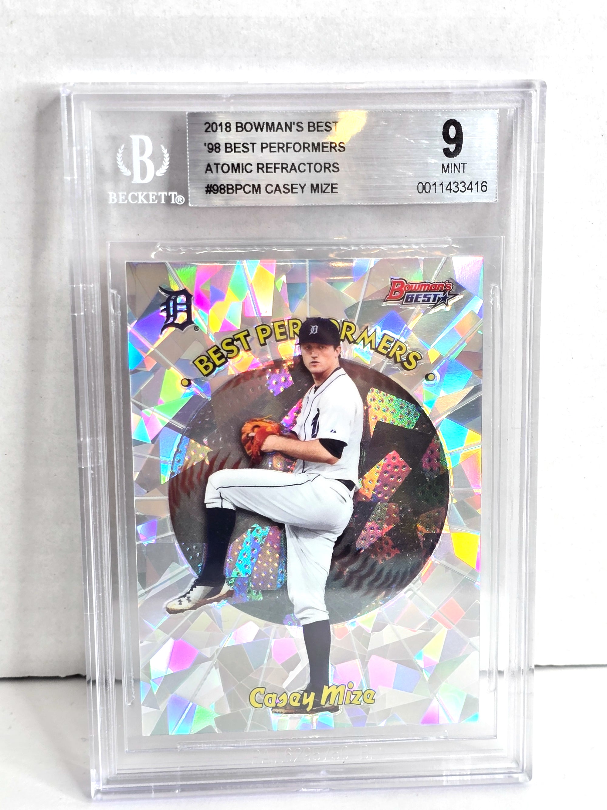 Casey Mize Detroit Tigers Baseball Card 2018 Bowman's Best - Graded Beckett Mint