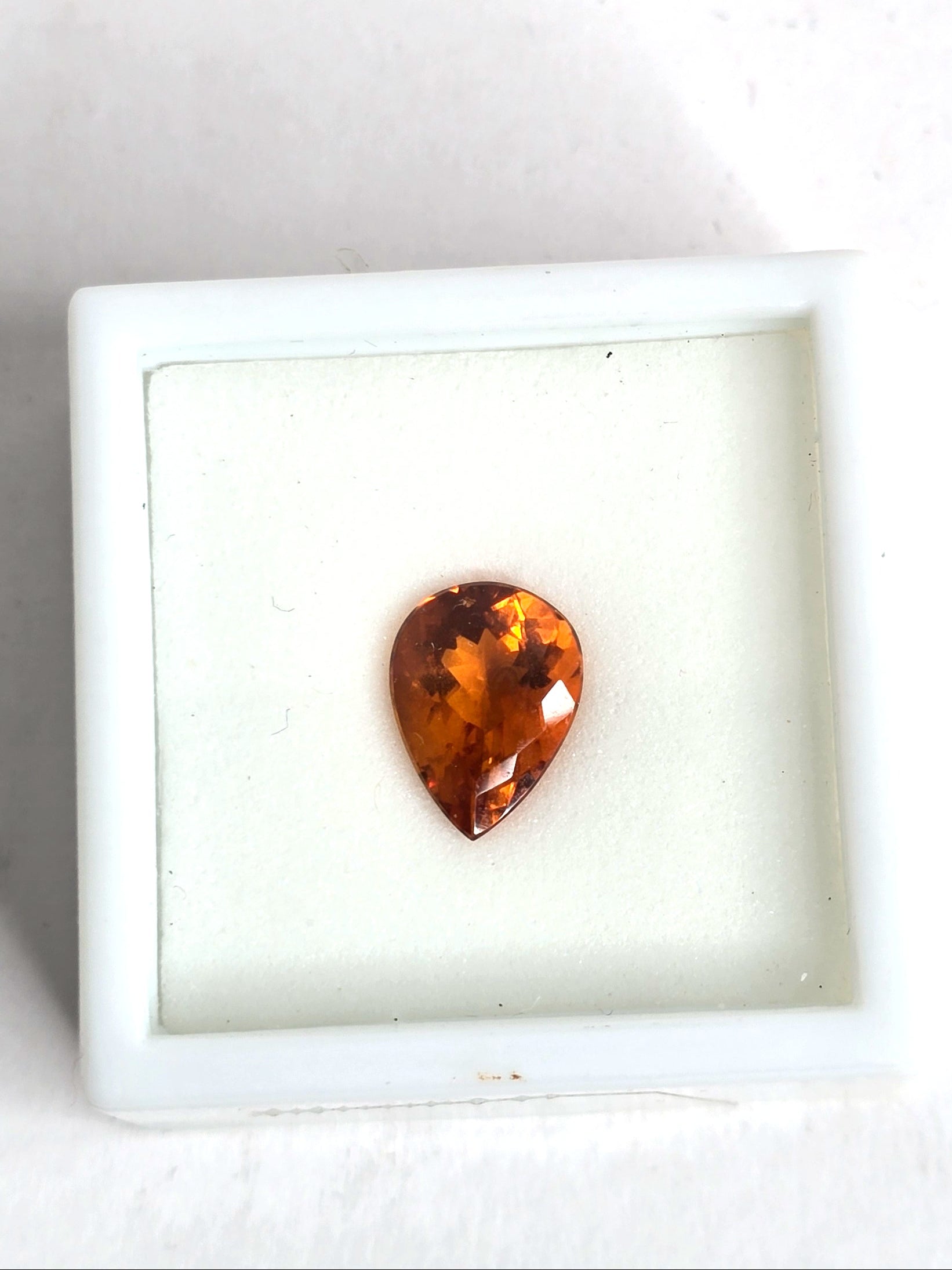 3.50 Carat (0.7g) High-Quality "Burgundy" Madeira Citrine – Brilliant Pear Cut Gemstone