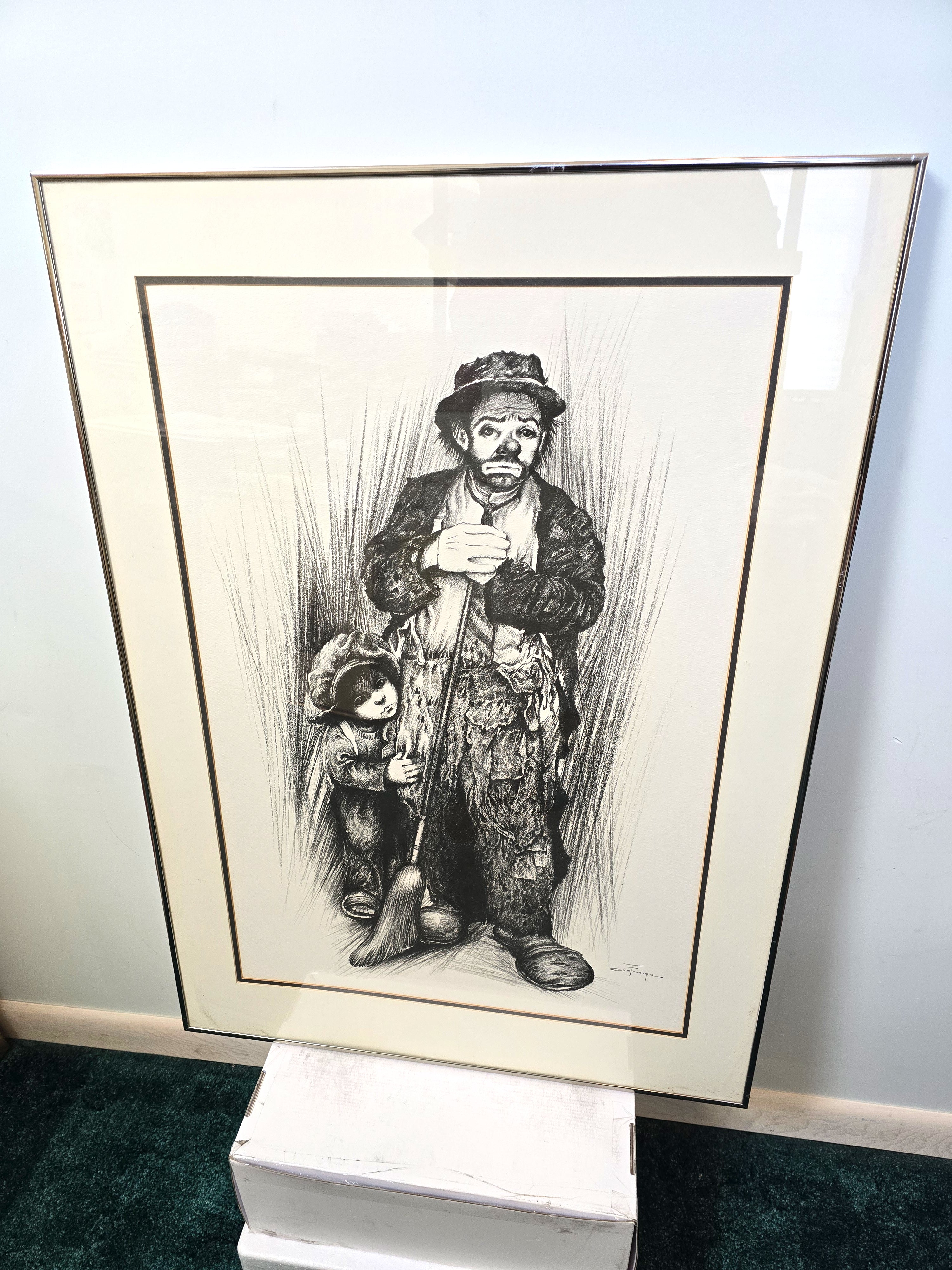 Clown Sketch Print Signed by Artist Ozz Franca