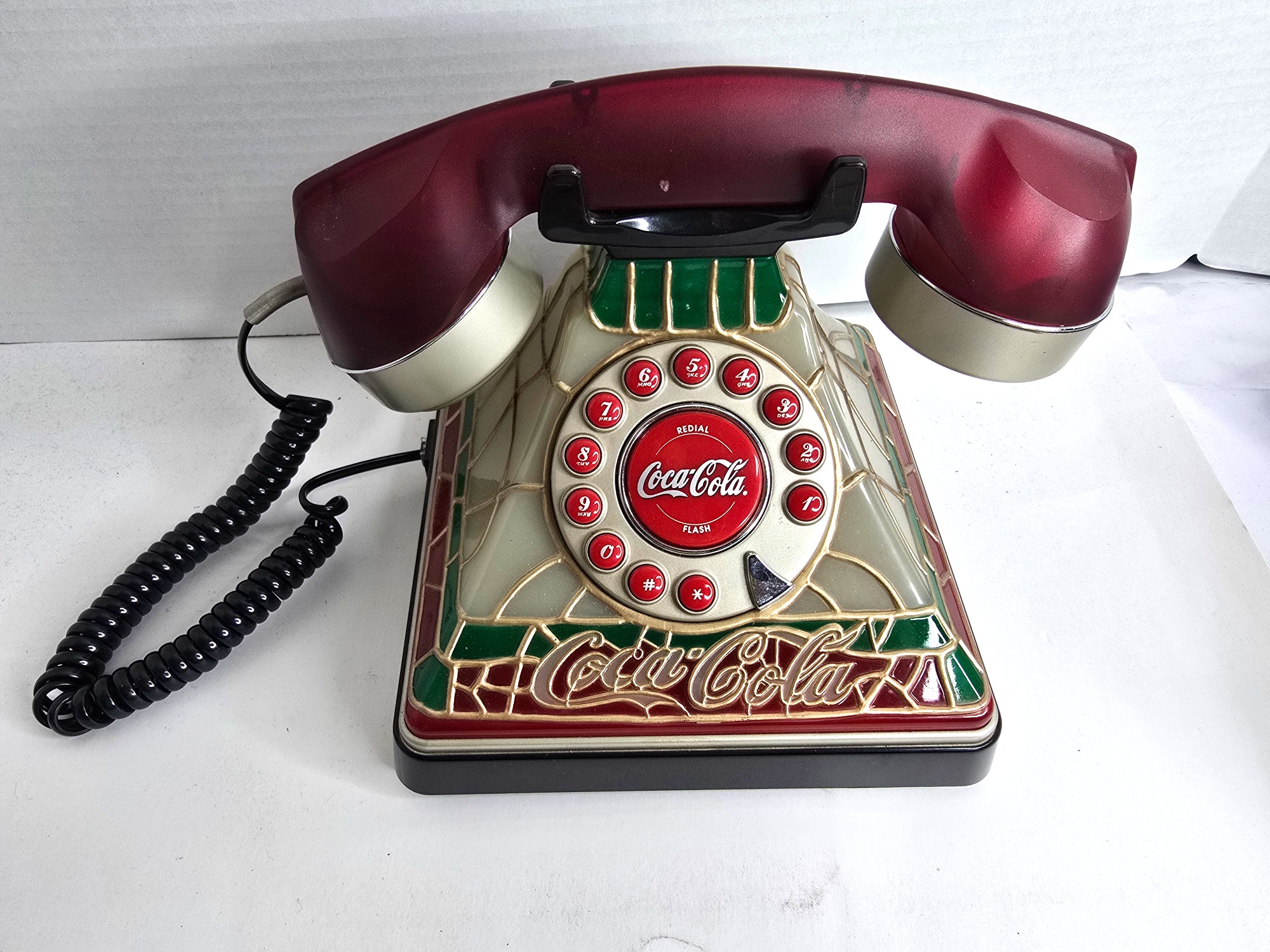 Coca-Cola Telephone Stain Glass Look